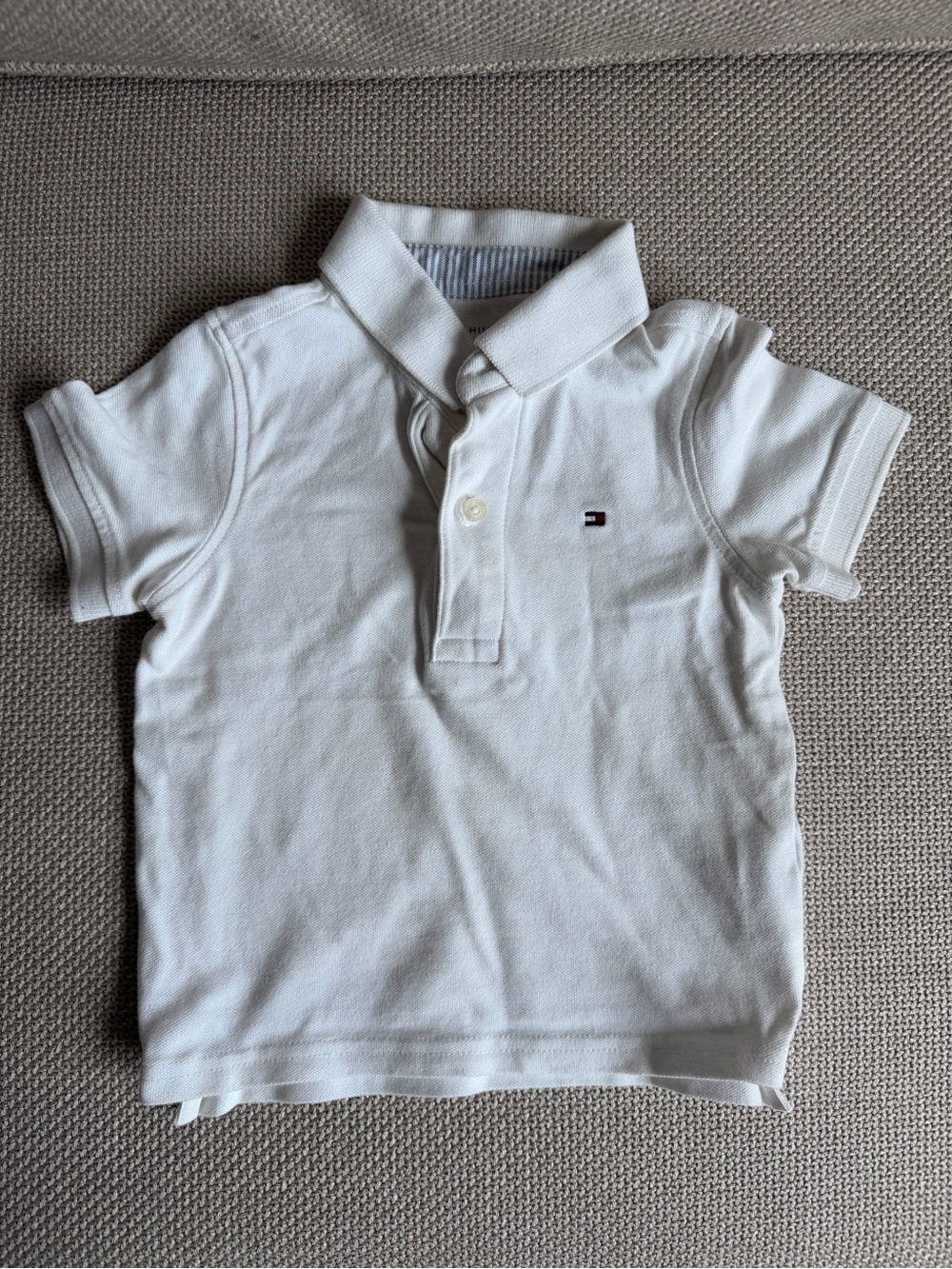 Tommy Hilfiger White Kids Polo with Flag Logo